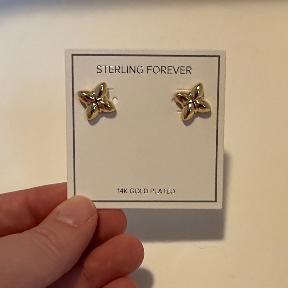 Sterling Forever Gold Plated Butterfly Earrings
